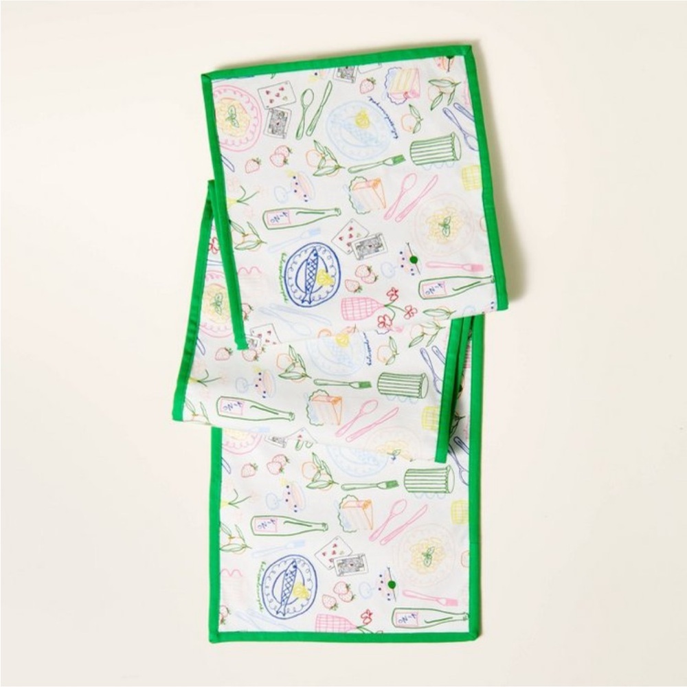 ♠️ Party Print Table Runner Cream/Green/Pink - Kate Spade x Target